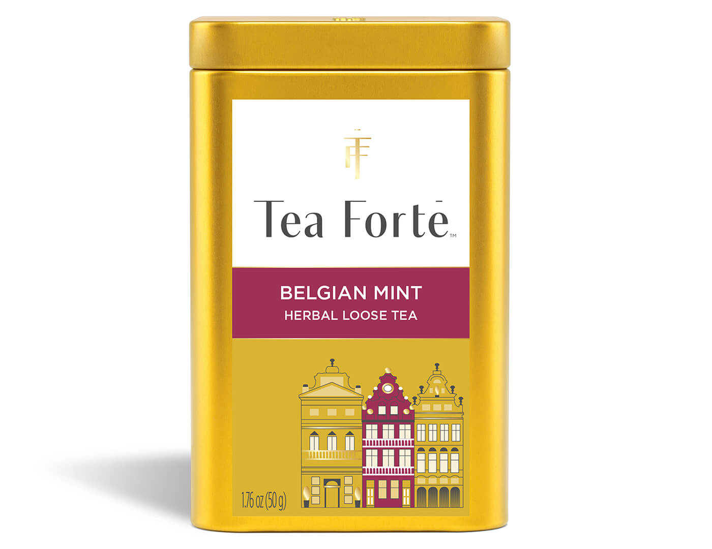 Belgian Mint Loose Leaf Tea Canister - front view