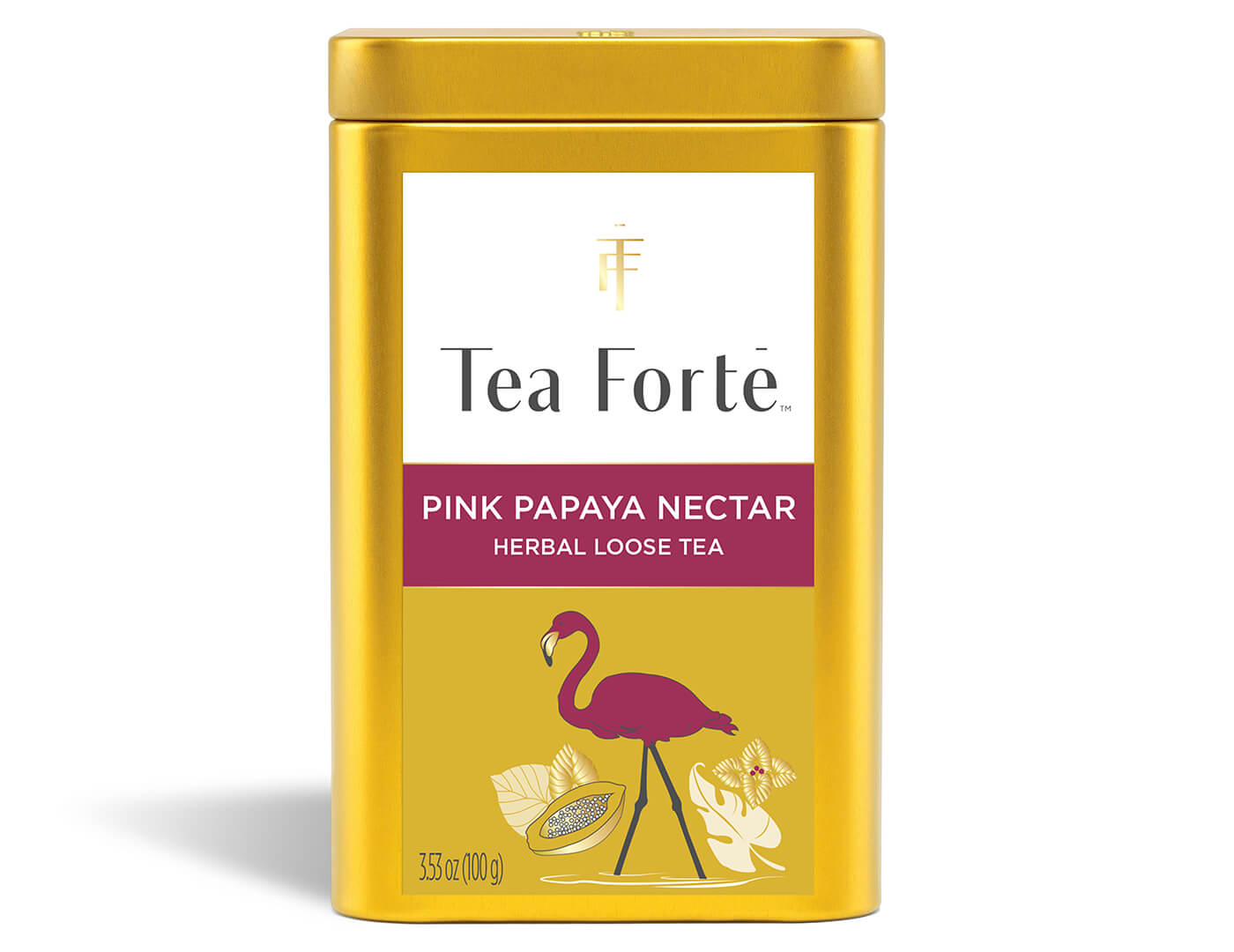 Pink Papaya Nectar Loose Leaf Tea Canister - front view